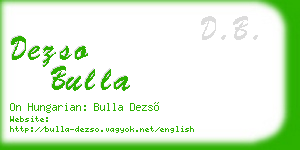 dezso bulla business card